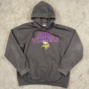 Minnesota Vikings Hoodie L NFL Team Apparel‎ Skol Vikings Gray Pullover Purple